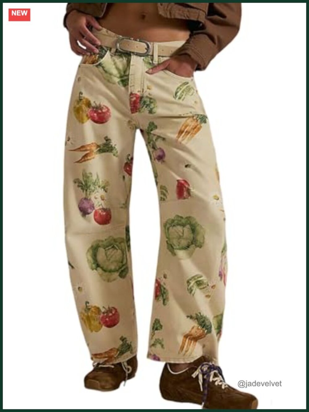 Women's Boyfriend Barrel Jeans Floral Print Wide Leg Mid Rise Y2k Patchwork